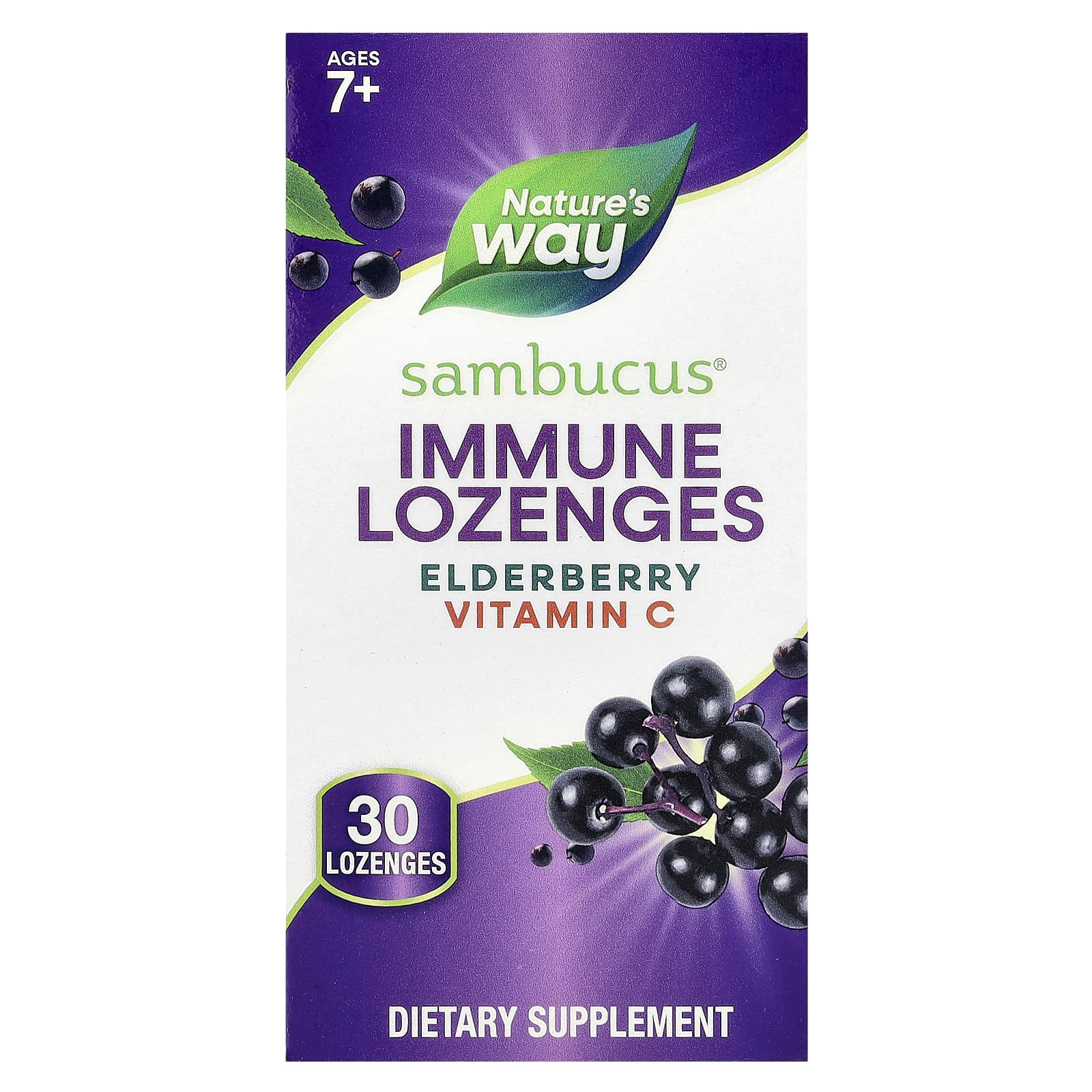 

Nature S Way, Sambucus, Standardized Elderberry with Vitamin C, Original Lozenges, 30 Lozenges