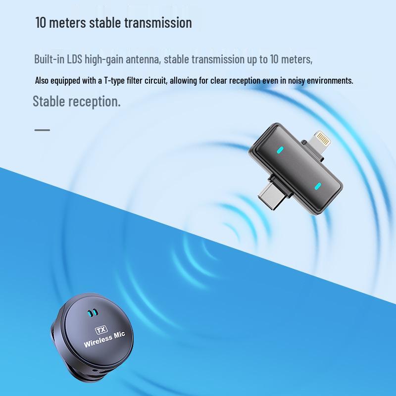 Q9 Wireless Lavalier Button Mic - Noise Cancelling Microphone for Phone Outdoor Live Streaming & Video Recording