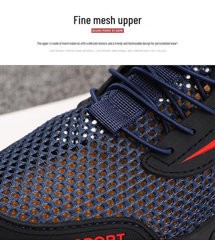 2026 Summer Men's Lightweight Mesh Outdoor Shoes: Soft Sole, Sports Casual, Breathable, Water-Resistant