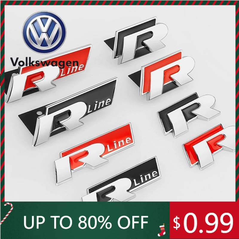 2026 Caliente Para VOLKSWAGEN VW para Volkswagen Coche Insignia de Rejilla Frontal Pegatina de Insignia de Maletero Trasero Rline R Line Polo Passat B5 B7 Golf 3