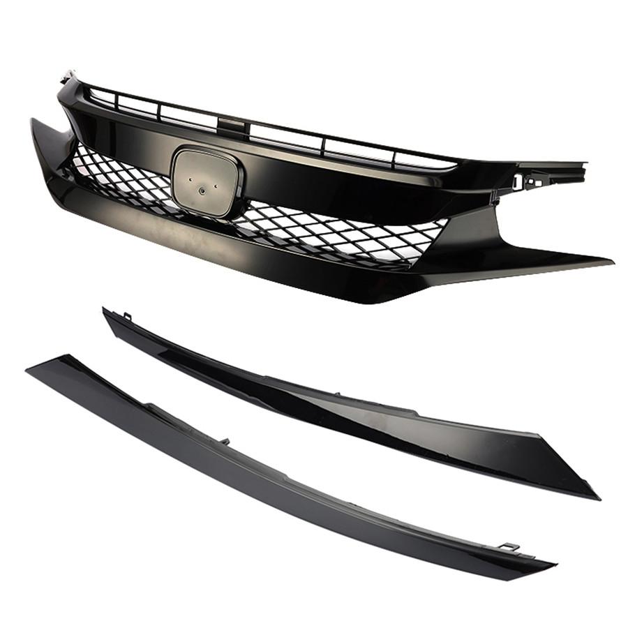 Obere Frontgrill für Honda 2016-2018 Für Civic 4-Türer und 2-Türer Modelle Für Honda 2016-2019 Für Civic Si, 5-Türer...