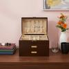 3 Layer Jewelry Organizer Drawer Jewelry Box Multifunctional Earrings Bracelet Ring Jewelry Case Display Box Black Walnut