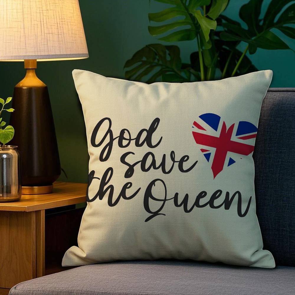 Brand S-Save the Queen Pillow Case Plush Fabric Soft Double Sided Print Home Sofa High Quality Cushion Cover Throw