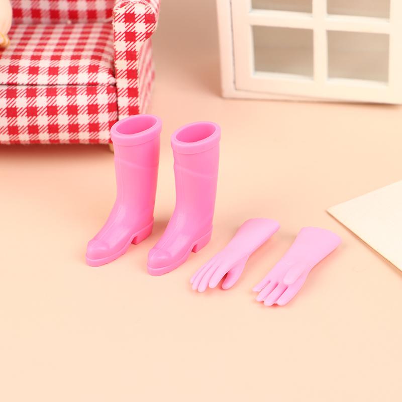 1Set 1:12 Dollhouse Miniature Rain Boots Gardening Gloves Gloves Baking Gloves Laundry Mitts Model Farm Decor Toy