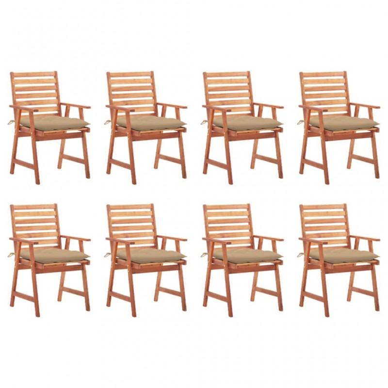 Day and Night - Day and Night Garden Dining Chairs and Cushions 8 Units Solid Acacia Wood