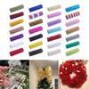 4 Rolls Durable Plastic Mesh Ribbon for Christmas Tree Decoration Perfect for DIY Projects and Festival Home Decors