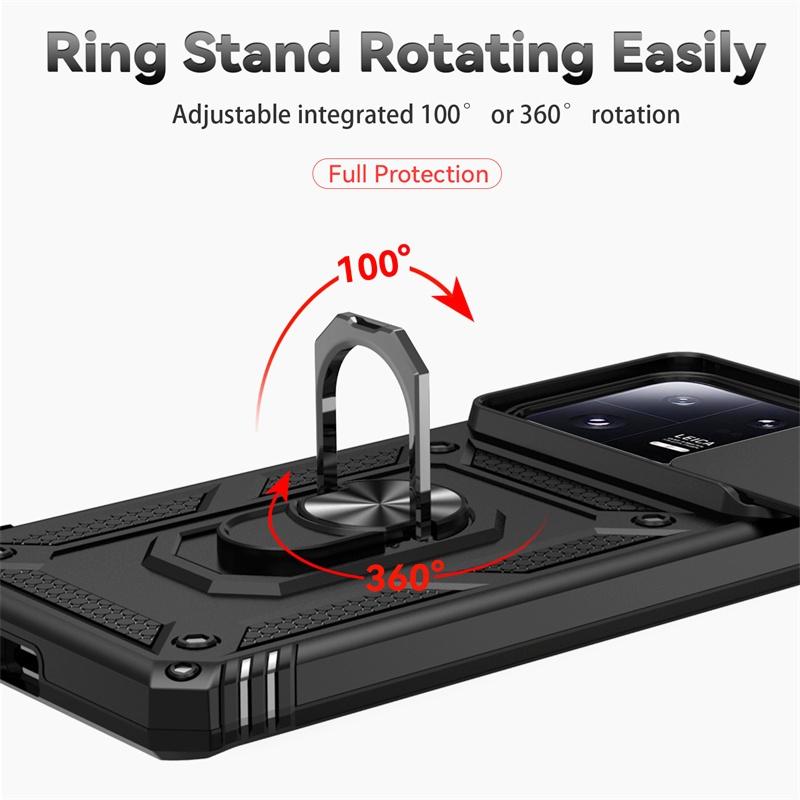 Funda For Xiaomi 13 5G Case Armor Slide Lens Protect Magnetic Ring Stand Case For Xiomi Mi 13 Pro Xiaomi13 13Pro Mi13 Back Cover