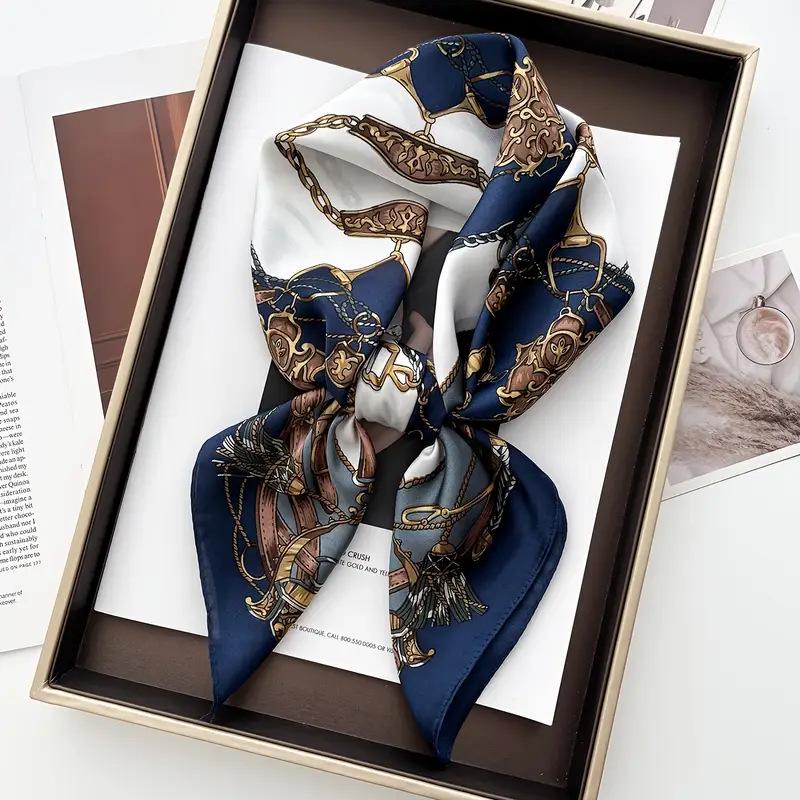 High-End Retro Korean-Style Silk Square Scarf: Versatile Fashion Accessory for Women