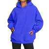Sudadera con capucha de polar de color liso para mujer, otoño/invierno, manga larga, estilo hip-hop callejero, corte holgado, con bolsillos.