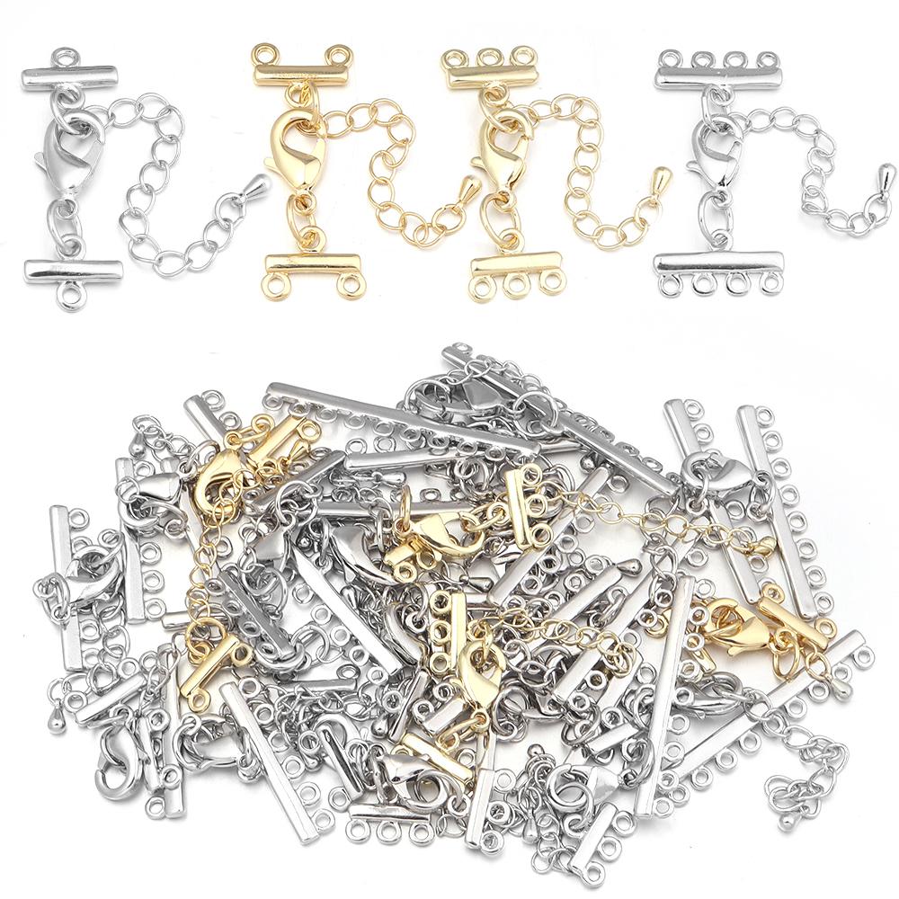 2 Sets Mehrsträngige Hummerklauen Verlängerungskette Halskette Armband Verbindungsstücke Verschlüsse Haken Für DIY Schmuckherstellung Zubehör