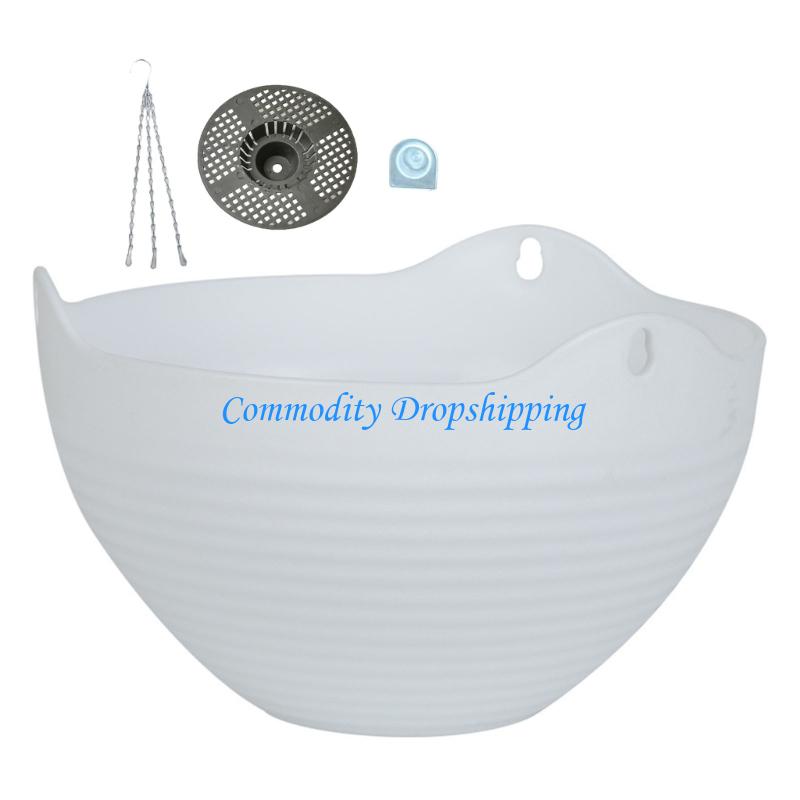 

Y5JC Hydroponic Flower Pot Imitation Resin Weaving Hanging Wall Flower Basket Garden Plant Planting Decorations білий