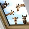 Adesivi in Vetro Dimensione Personalizzabile Giraffa Divertente Asino Statico Pellicola per Finestre, Animale da Fattoria Rimovibile Non Adesiva per Decorazione Casa Cucina Stanza degli Ospiti, Carino