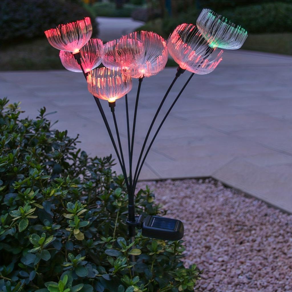 2PCS Solar-Powered LED Jellyfish Garden Lights Waterproof Outdoor Landscape Lawn Patio Lighting Switch-Controlled