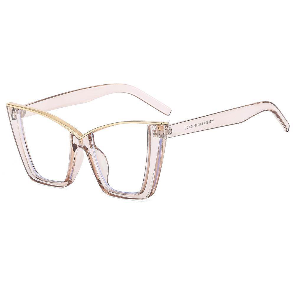 Oversized Cat Eye Glasses Women Trendy Vintage Blue Light Blocking Eyewear Brand Design Chic Non-prescription Eyeglasses
