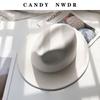 Neuer Herbst- und Winter-Wollzylinder Hut Damen Paar Hut Herren Breiter Rand Gerader Rand Modischer Vielseitiger Jazzhut Flacher Rand Schattierung