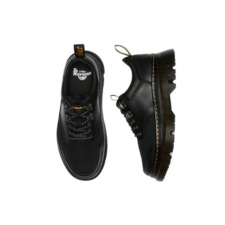 Dr. Martens Leather Mesh Lace-Up Low-Top Casual Shoes Unisex Casual Shoes Black 27393001