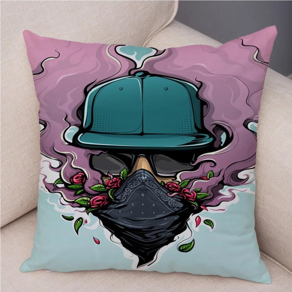 

African Girl Kenya Style Cartoon Cushion Cover for Sofa Home Car Decorative Printed Pillow Case Short Plush 45*45cm Pillowcase 12x12Inch