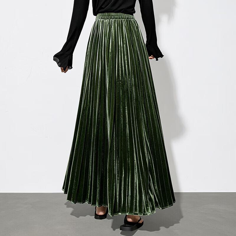 Sibaoshe Vintage High-Waist A-Line Split Maxi Skirt