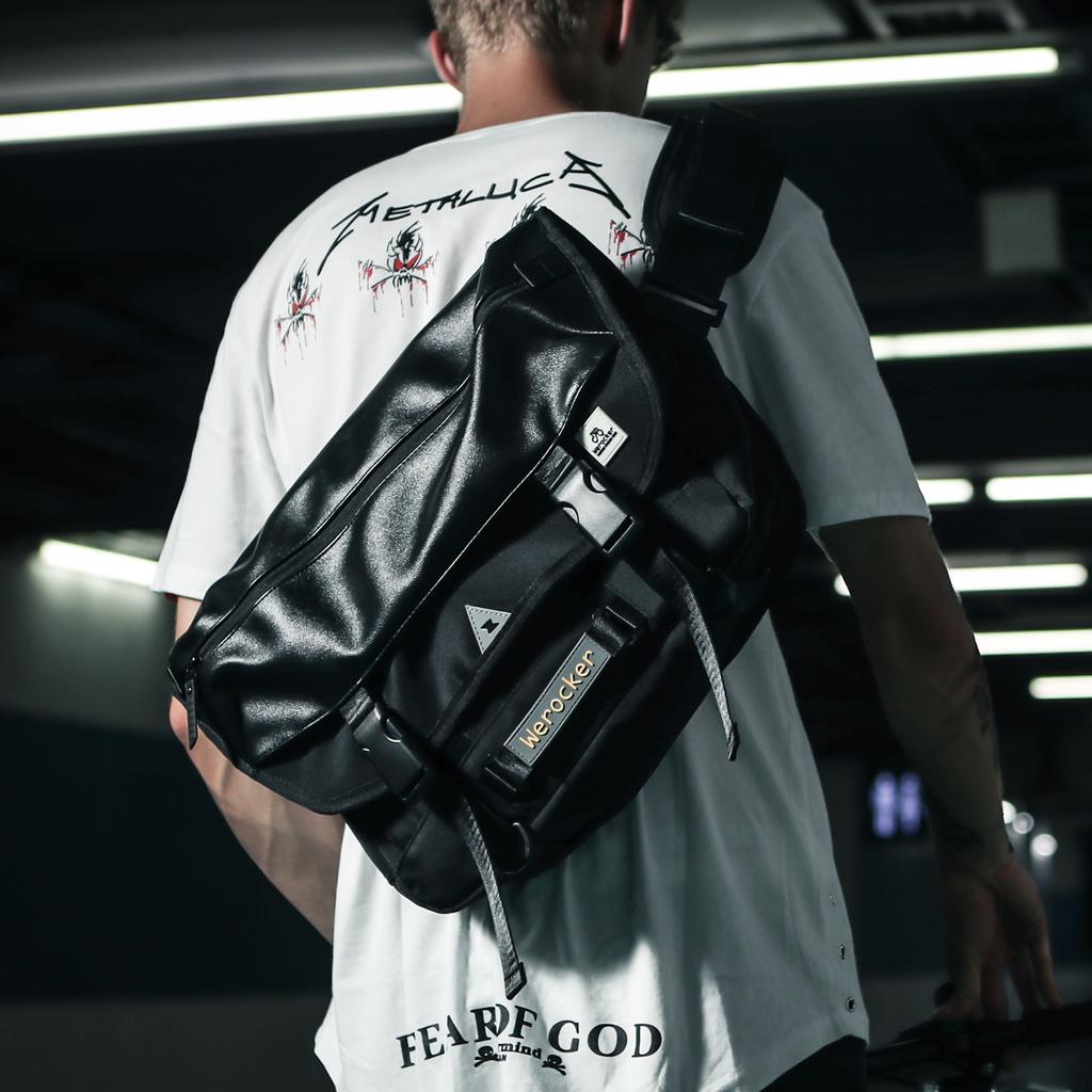 Messenger Bag für Herren, Brust-Schulter-Sling-Tasche, 15,6-Zoll-Laptop-Tasche, Aktentasche, Umhängetasche für Teenager, Erwachsene im Freien