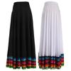 Etnická duhová taneční sukně: Elastický pas, poloviční délka pro sálový tanec a tanec Xinjiang
