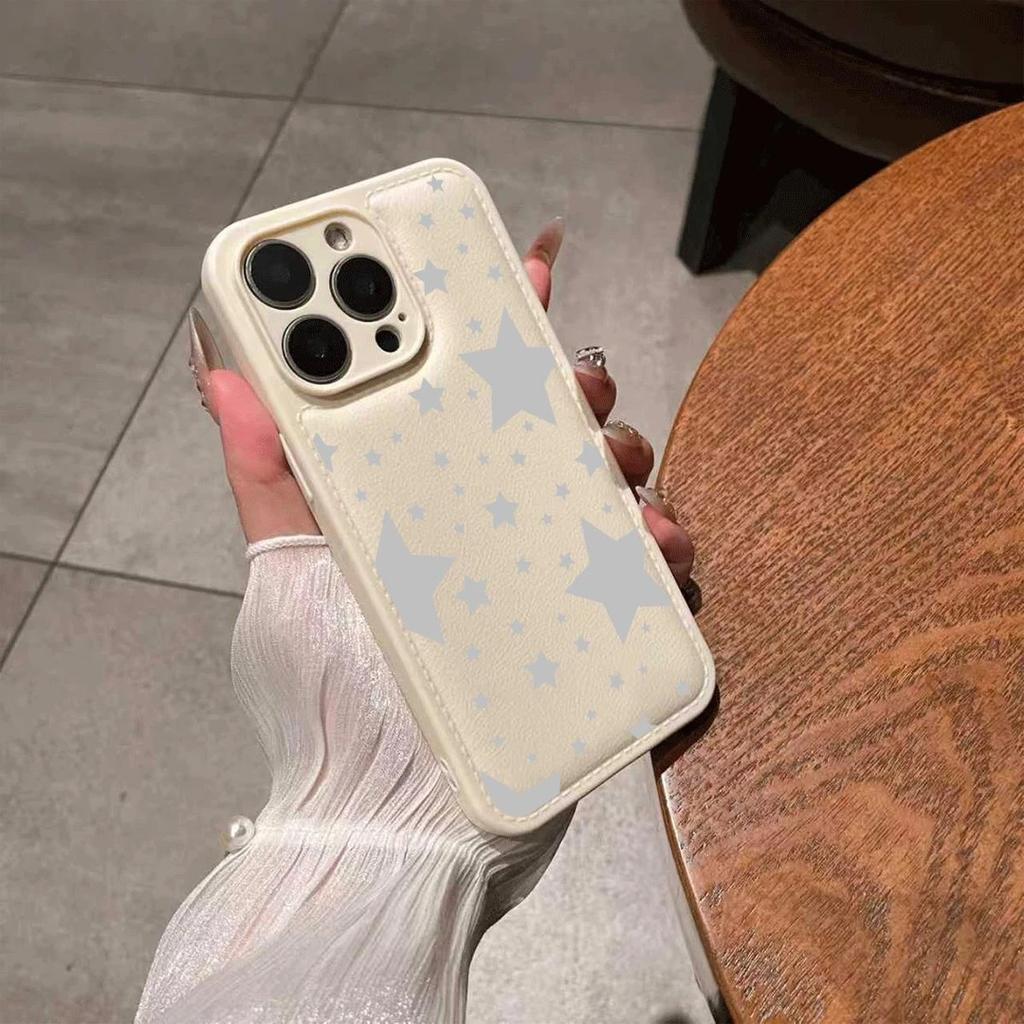 ins full screen stars suitable for Apple 17/16Promax mobile phone case IP15 drum bag air cushion 14 personality 13 fine holes