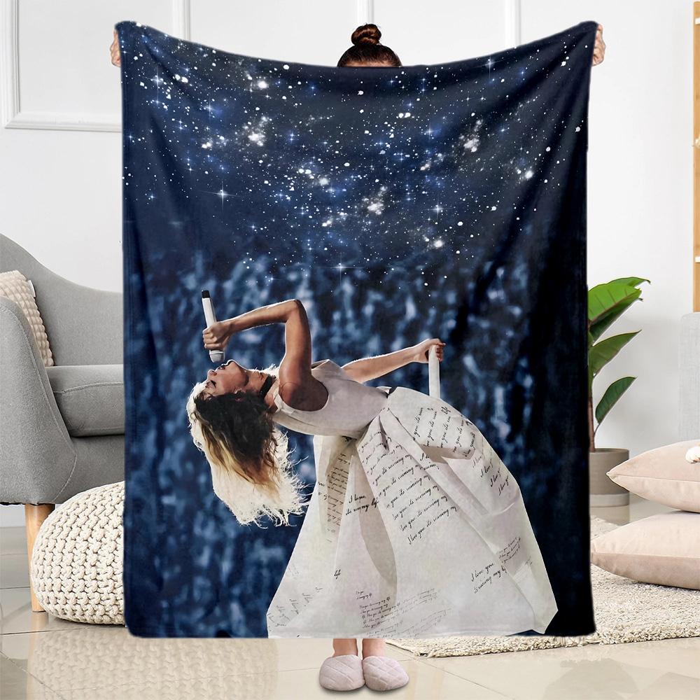 Taylor Swift Live Performance Flanelldecke - Weich und geeignet für Sofas, Betten, Büros, Reisen, alle Jahreszeiten, tolles Geschenk für Feiertage und Geburtstage.