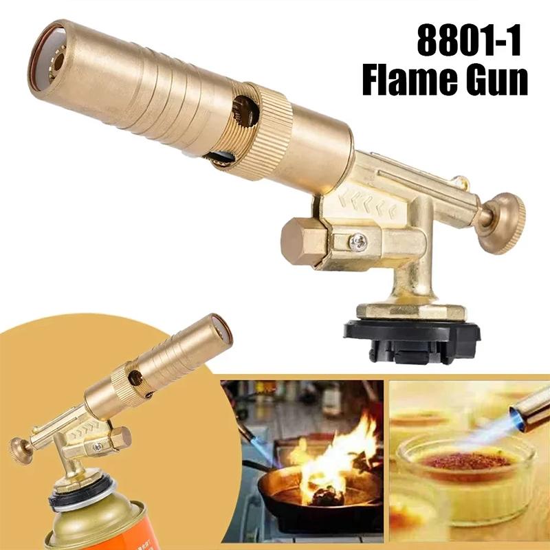 1pcs Flame Gas Torch for Camping Barbecue Baking Metal Welding Heater Lighter Flame Gun for Cooking Outdoor Butane Burner