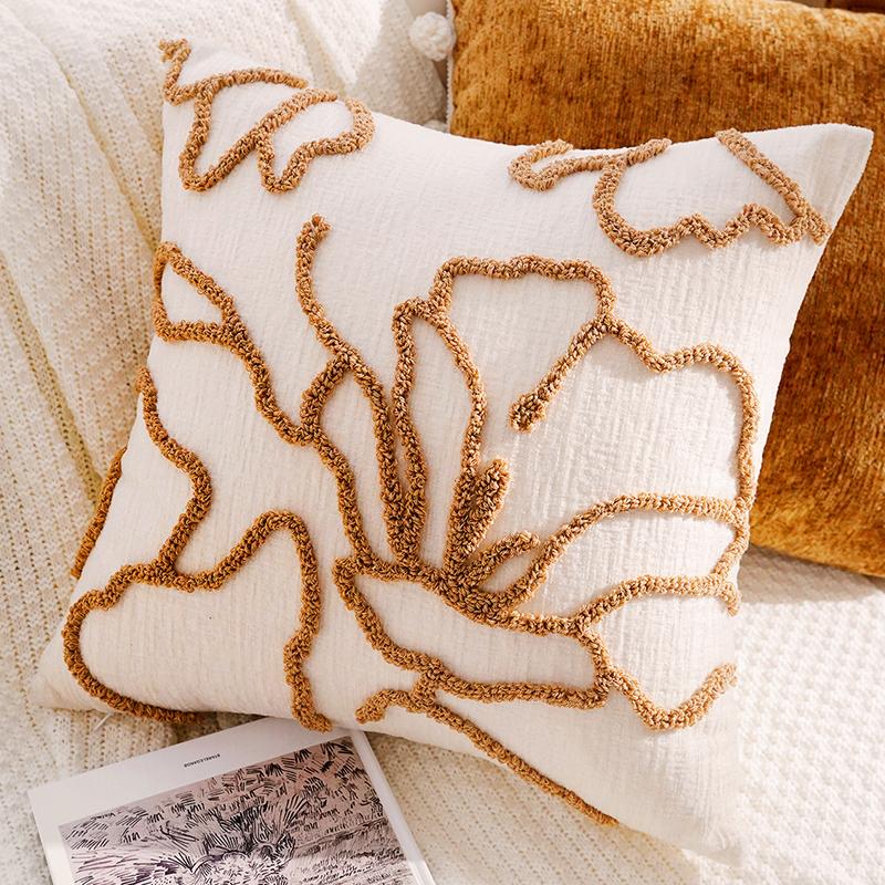 Simple Living Room Throw Pillow Luxurious and Sophisticated Brown Throw Pillow Retro Sofa Throw Blanket Bedding Cushion Plush