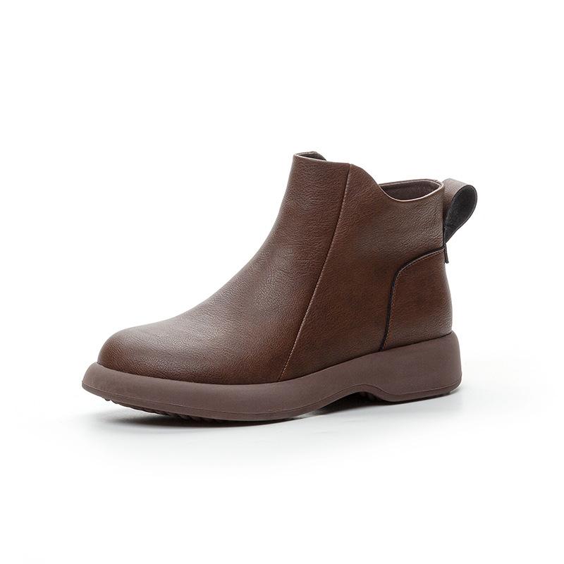 Bocanci Martin Vintage Toamnă/Iarnă pentru Fete, Ghete Scurte Versatile, Tocuri Groase, Bocanci Chelsea pentru Femei