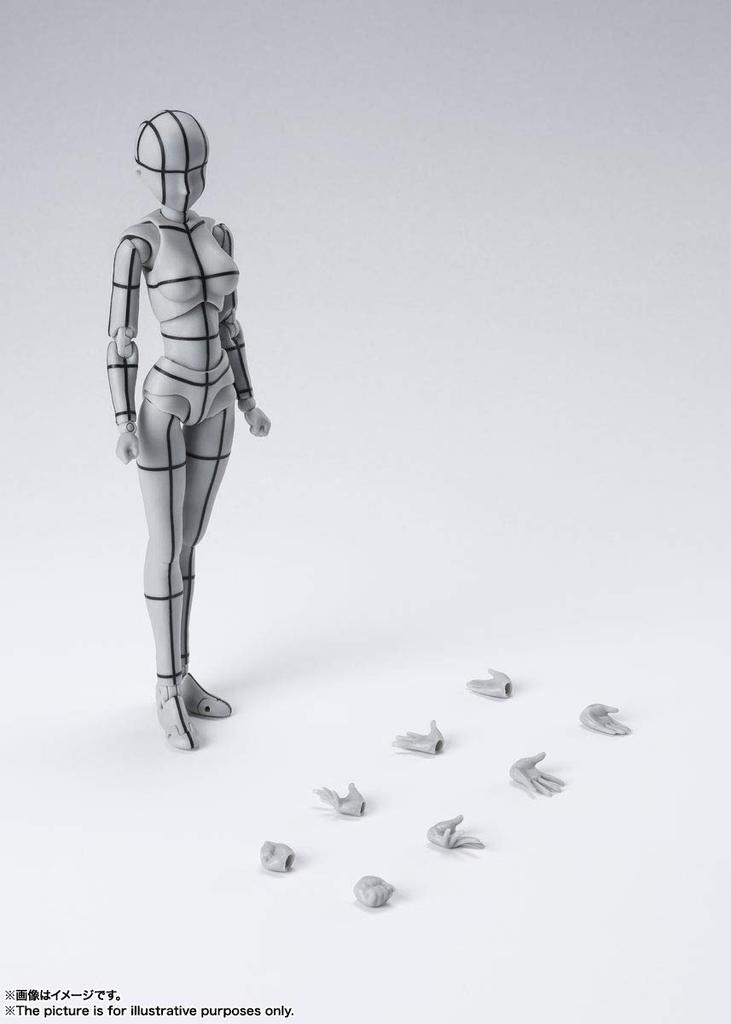 TAMASHII NATIONS Barevná 135mm malovaná pohyblivá figurka SHFiguarts Body-chan -Wire Frame- (Gray Ver.) Cca. PVC a ABS
