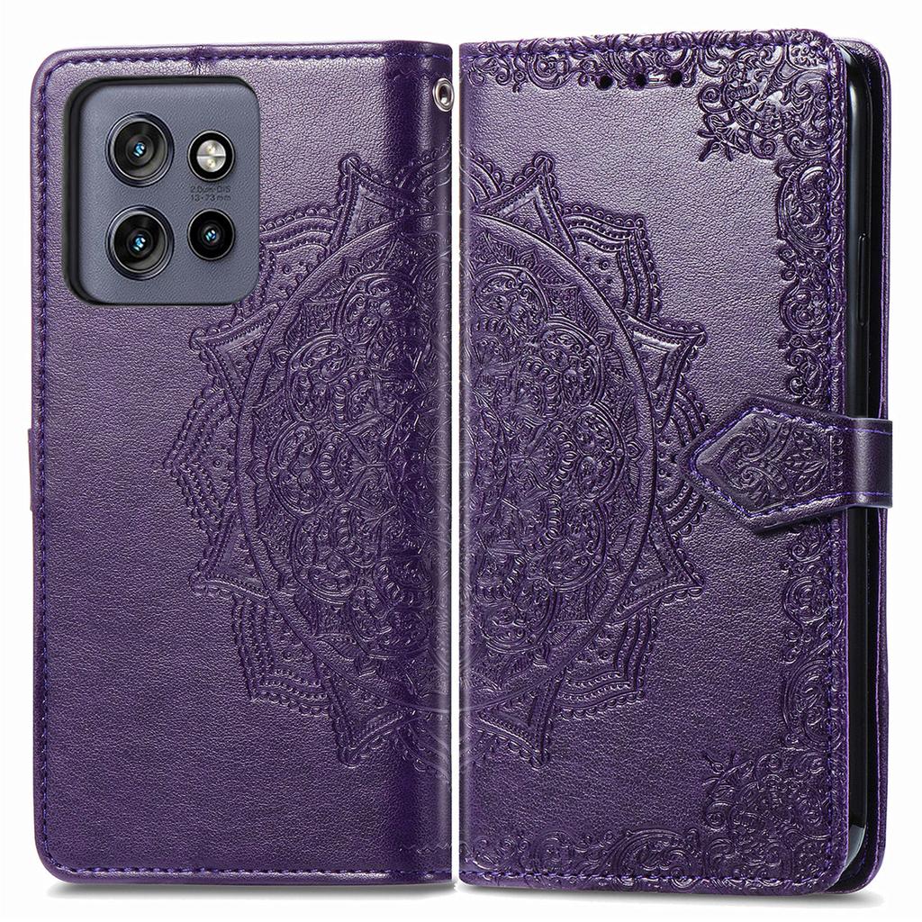 Wallet Case For Motorola ThinkPhone 25 5G/Moto S50 5G/Edge 50 Neo 5G Mandala Flower Leather Phone Cover Stand View