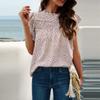 Sleeveless Ruffled Collar Printed Top With Loose Casual T-shirt