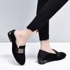 Loafers 2025 spring and summer new mango head square buckle comfortable single shoes black first layer cowhide two wear women's bean shoes