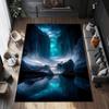 Mystic Ice Canyon Glacial Lake Scenery Nature Graphics Rug,Sofa Living Room Entrance Hall,Non Slip Rug,Gift