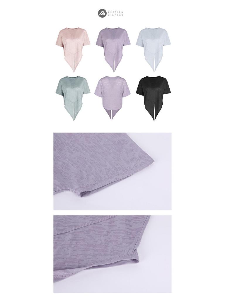 Women's Quick-Dry Tie-Up Yoga T-Shirt - Breathable, Loose Fit, Slimming & Short Sleeve