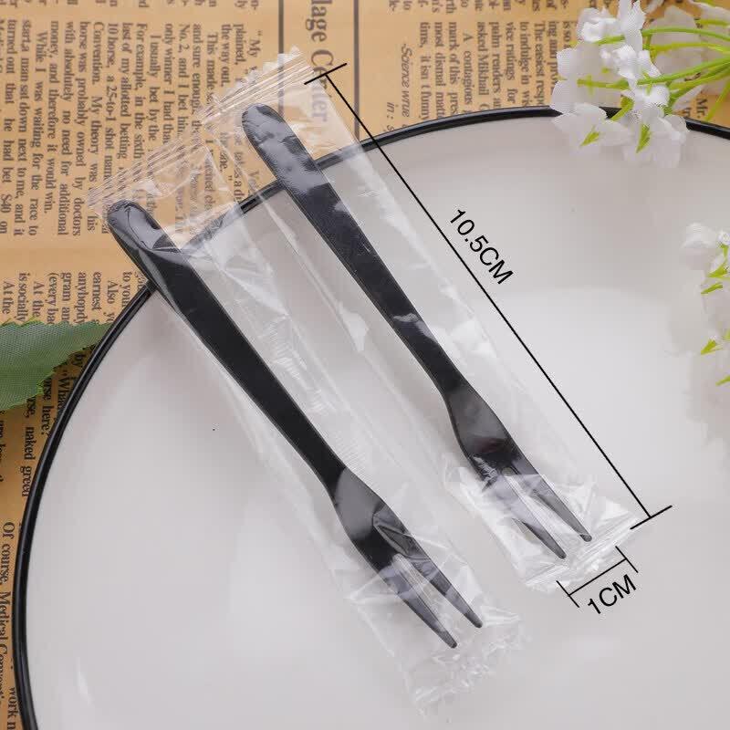 Thickened Disposable Individually Wrapped Fruit & Dessert Forks