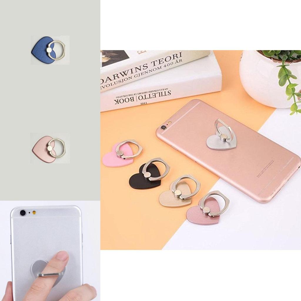 Heart Shape Ring Phone Holder With Metal Design For Universal Smartphones