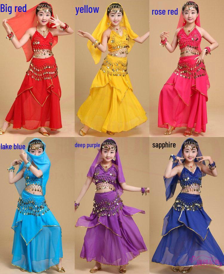Children's Indian Dance Costume - Girls Belly Dance and Ethnic Performance Outfit