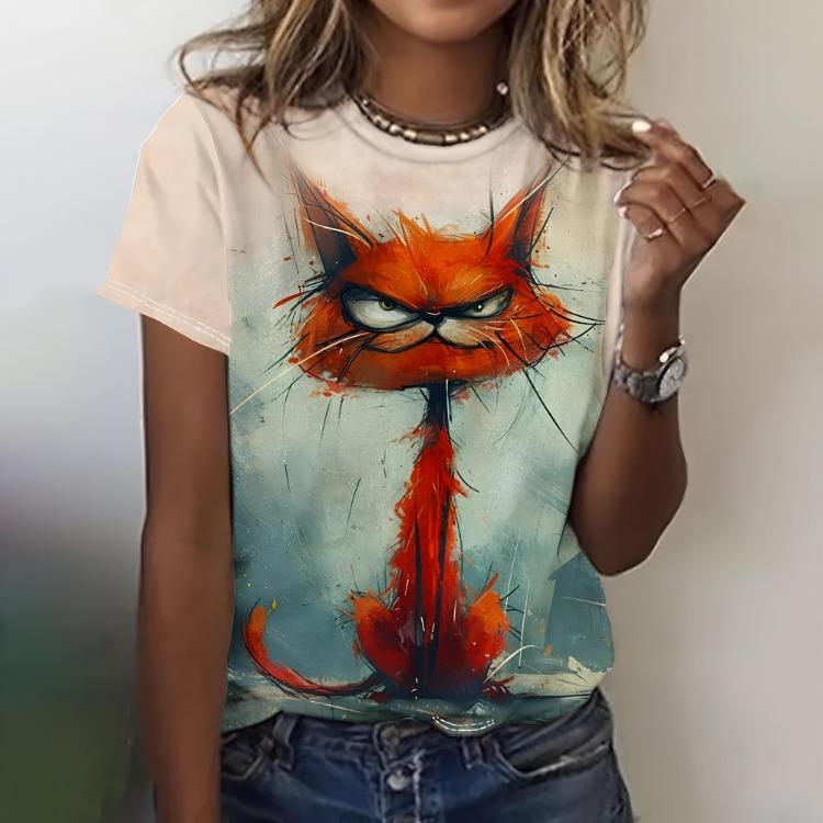 Kawaii Funny Animal Graphic Women's T Shirts Casual Oversize Short Sleeve Top Female Fashion Clothing Ladies