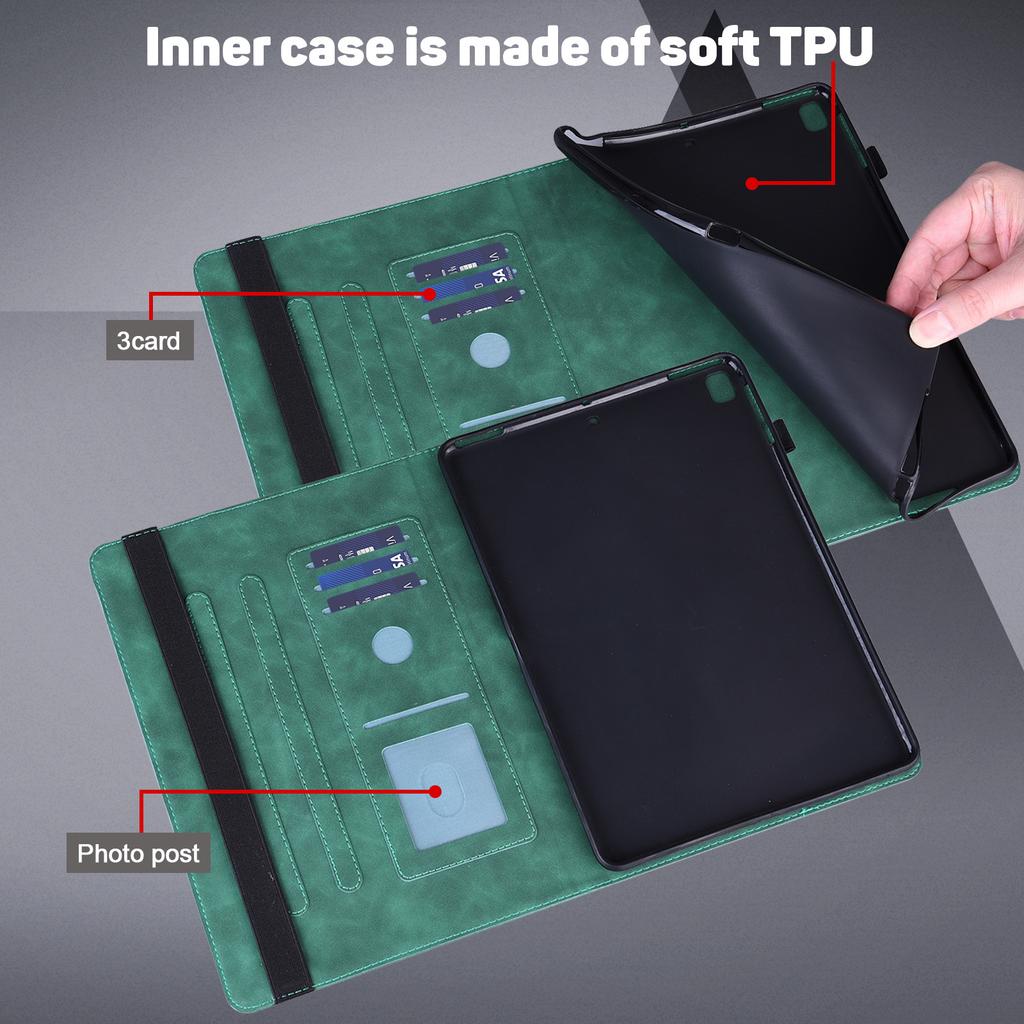 Suitable for Samsung Tab A9 plus flat leather case, Redmi pad SE retro matte peacock flower card case