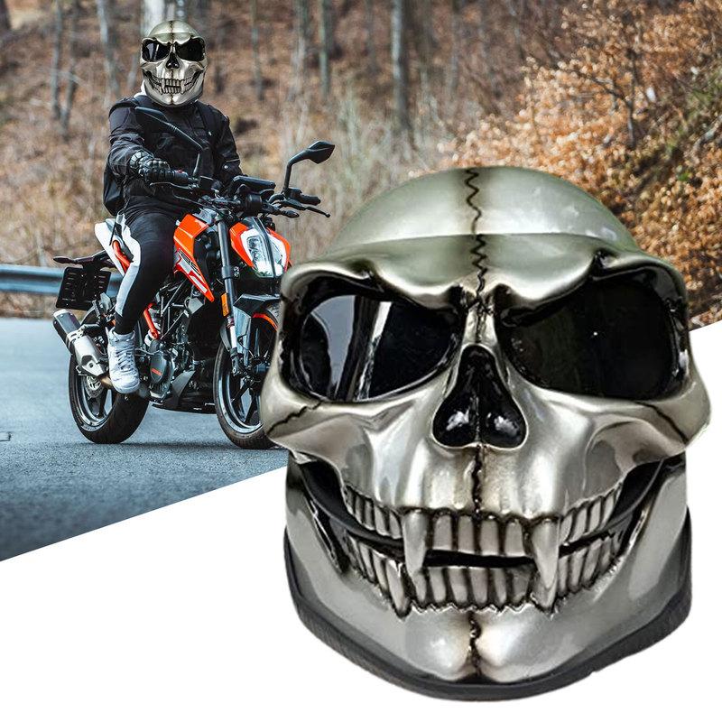 Ghost Skull Helme Integralhelme Totenkopf Motorrad mit Schutzbrille Motorradbrille Gesichtsschutz Totenkopf Motocross Reiten