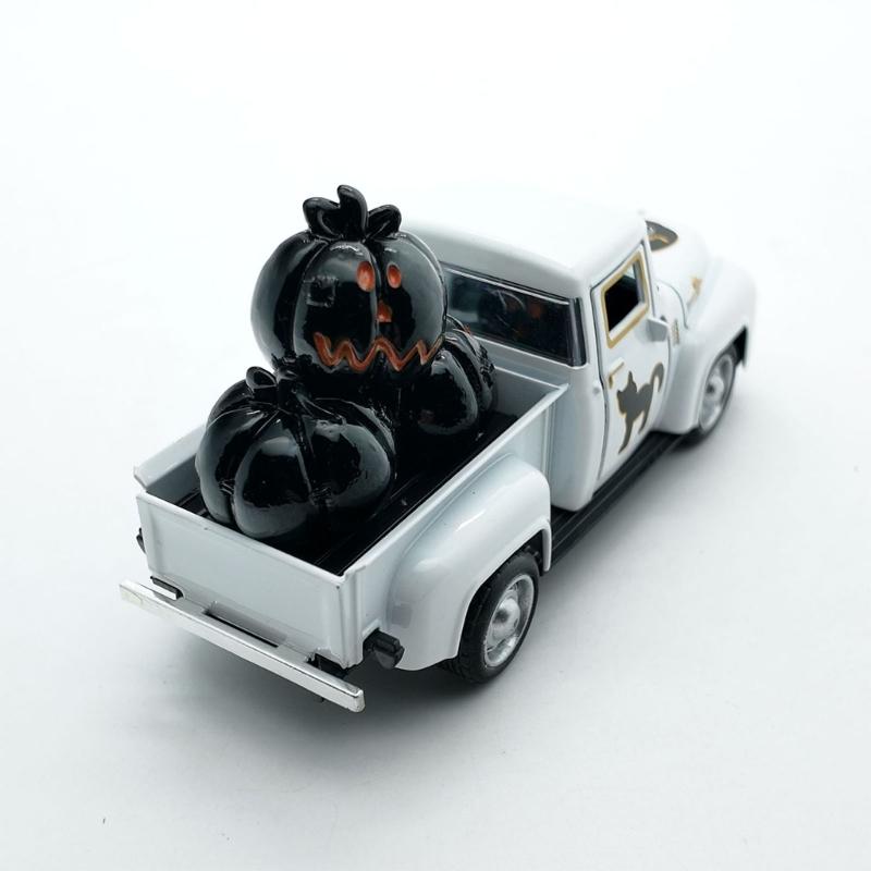 Antique Miniature Haunted Ghostly Truck Ornament Metal Shelf Decors Farmhouses Kitchen Accent For Halloween Enthusiasts