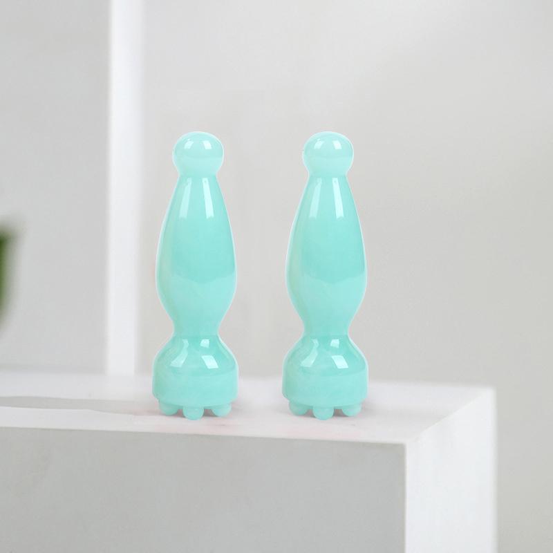 Glatte Gesichtsmassagewerkzeuge Harz Gua Sha Gesichtshautpflege Massagestäbe Lotus-Samenkapselform Massagegerät Gesichtsphysiotherapie-Werkzeug