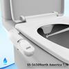 SOOSI Toilettensitz Bidetaufsatz Ultra-Schlank Doppeldüse Einstellbarer Wasserdruck Nicht-Elektrisch Po-Dusche