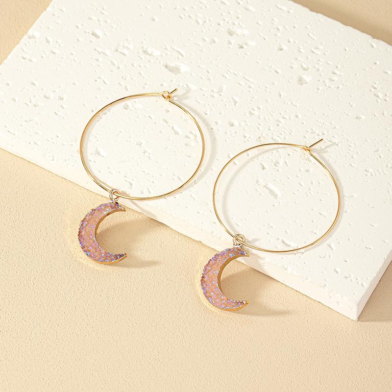 

Korean Style Moon Earrings: Women s Summer Retro Hoops