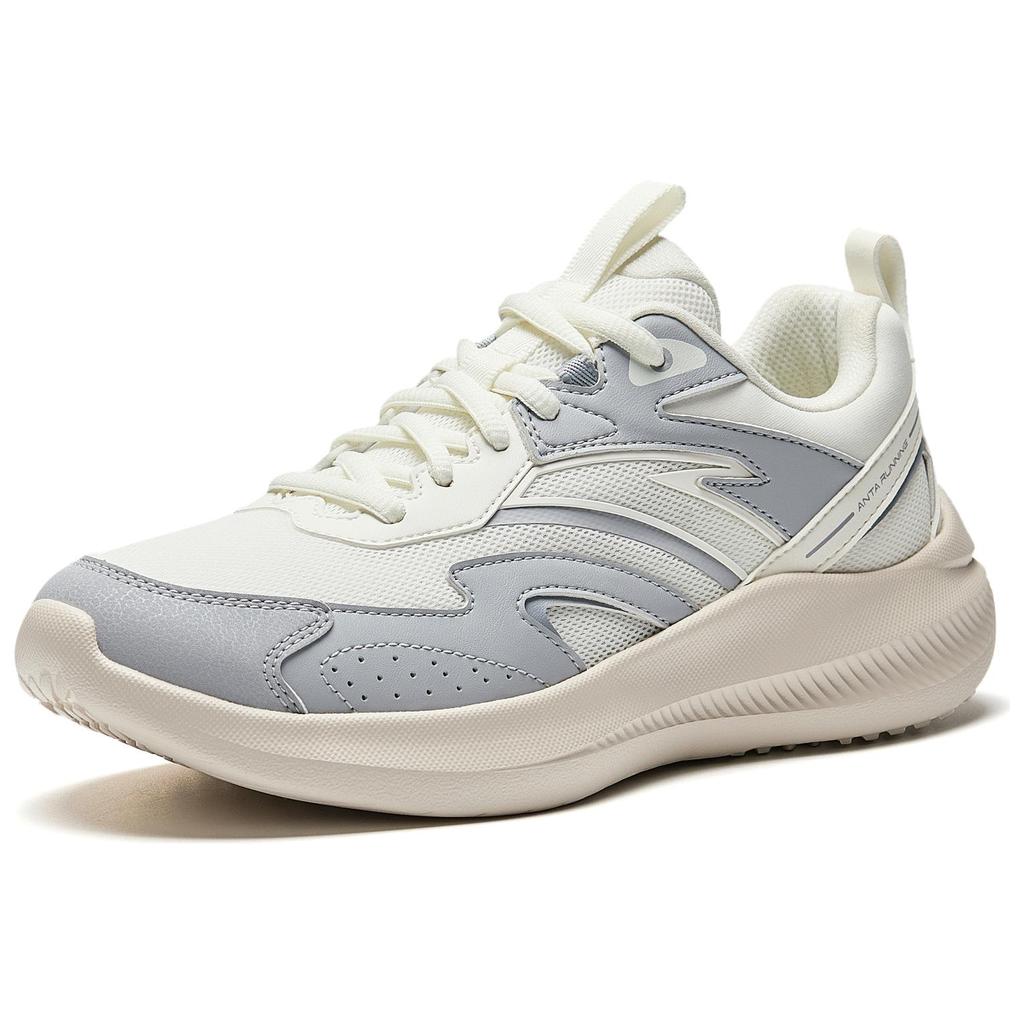 New Anta Anti Slip And Wear Resistant Breathable Low Top Casual Running Shoes Women's White Gray 922515516-3