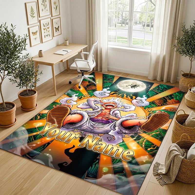 Personalized Crystal Velvet Carpet,One Piece Custom Printed Name, Plush Area Rug For Home Indoor Decor