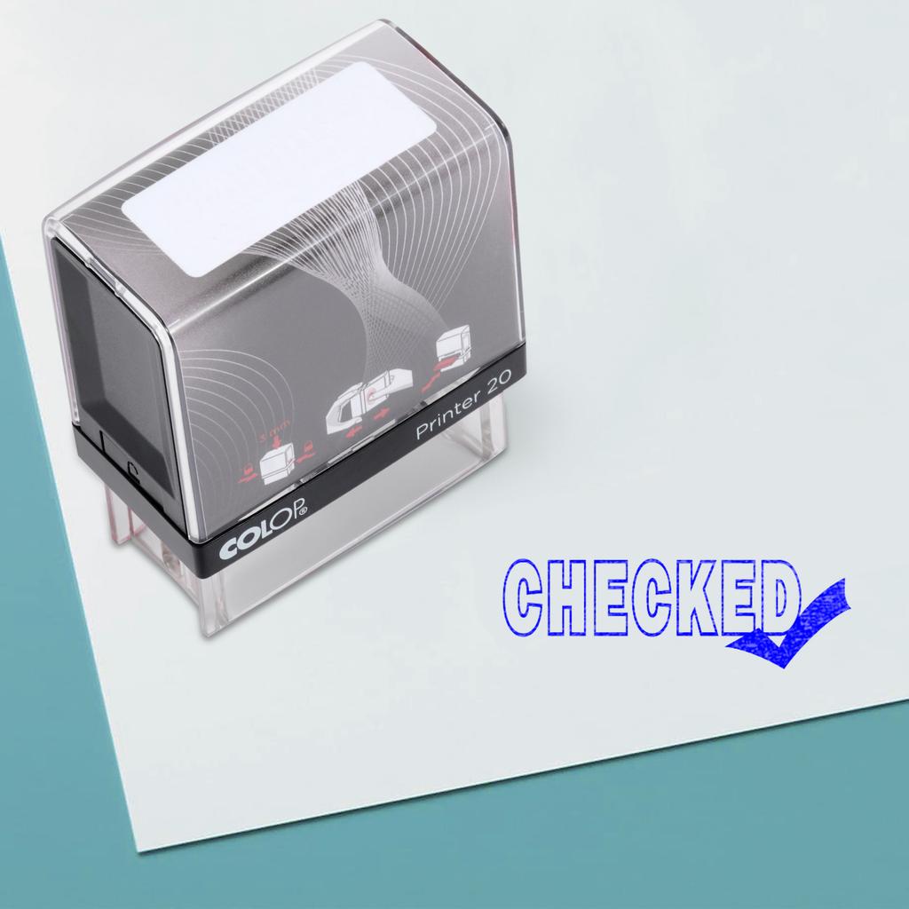 CHECKED Self Inking Rubber Stamp Custom Colop Office Stationary P20 Mini Stamper