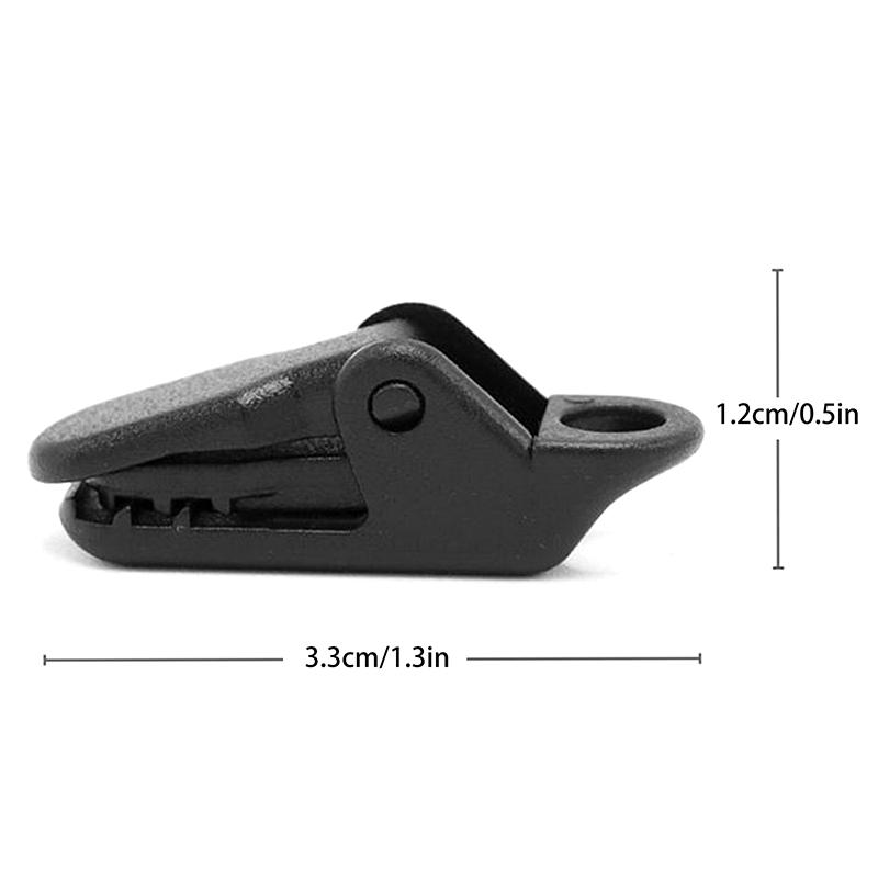 Tarp Clips 10-Pack Black Crocodile Clip Small Outdoor Camping Awning Point Hook Tent Windbreak Clamp