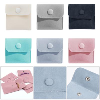 Snap Button Pouch for Necklaces Bracelet Rings Watch Organizer Jewelry Storage Bags Packaging Pouch Jewelry Bags